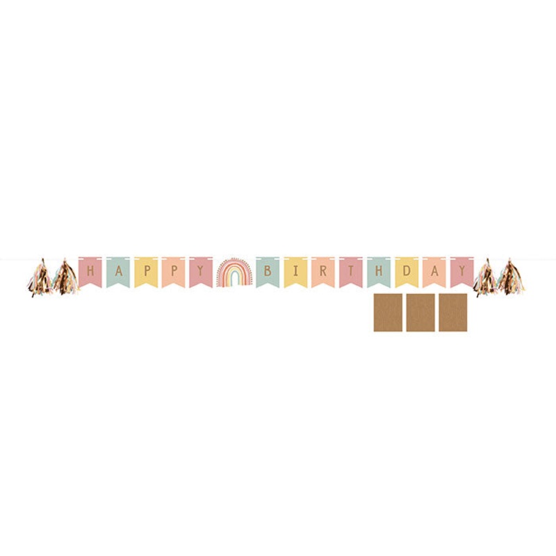 12 pc Bulk Boho Rainbow Banners