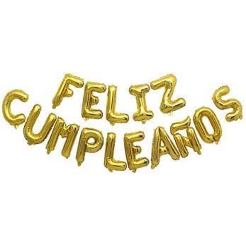Balloon Banner Gold Cumpleanos