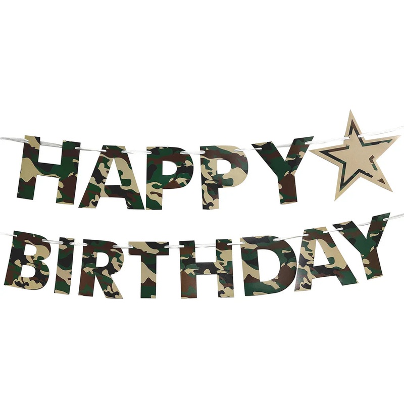 CAMO Happy Birthday Banner