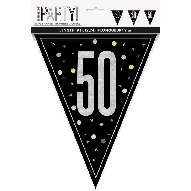 Glitz Black Flag Banner 9ft - 50