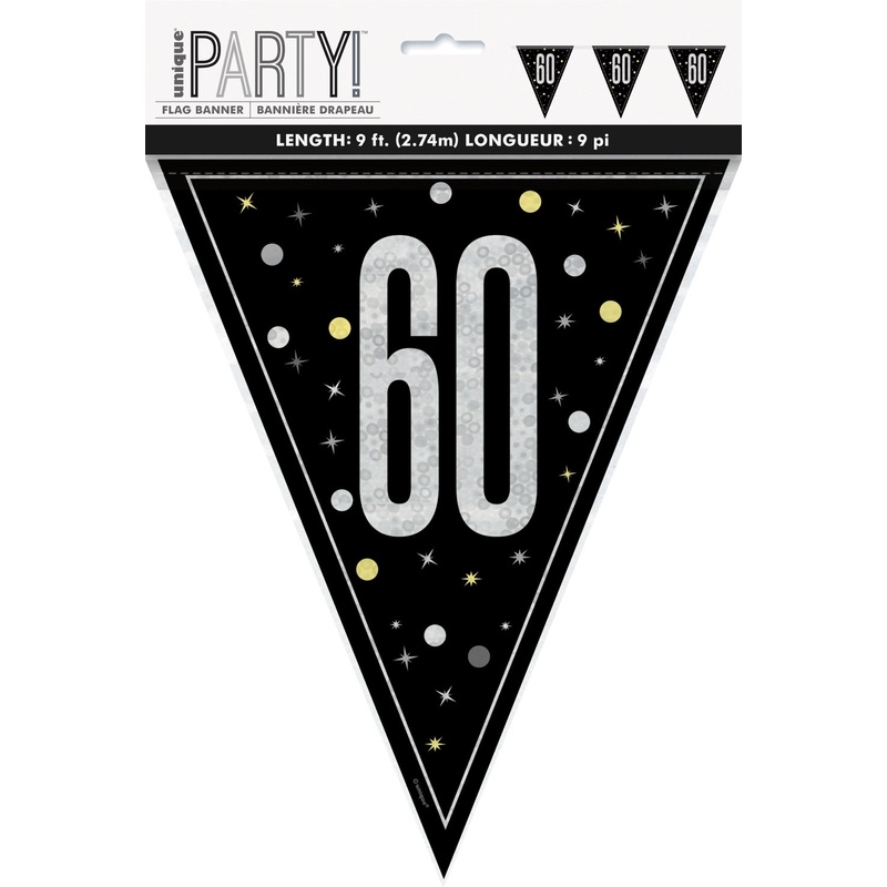 Glitz Black Flag Banner 9ft - 60