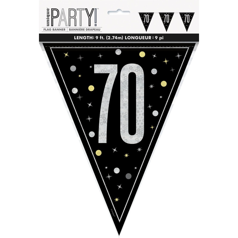 Glitz Black Flag Banner 9ft - 70
