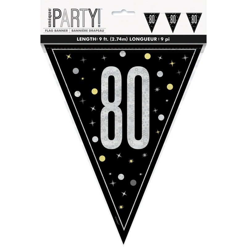 Glitz Black Flag Banner 9ft - 80