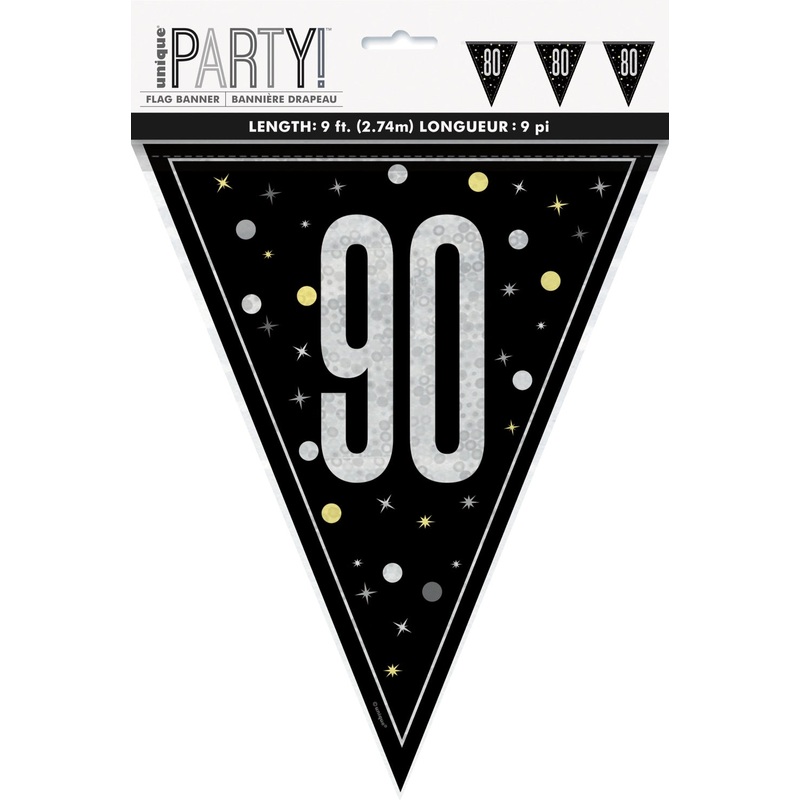 Glitz Black Flag Banner 9ft - 90
