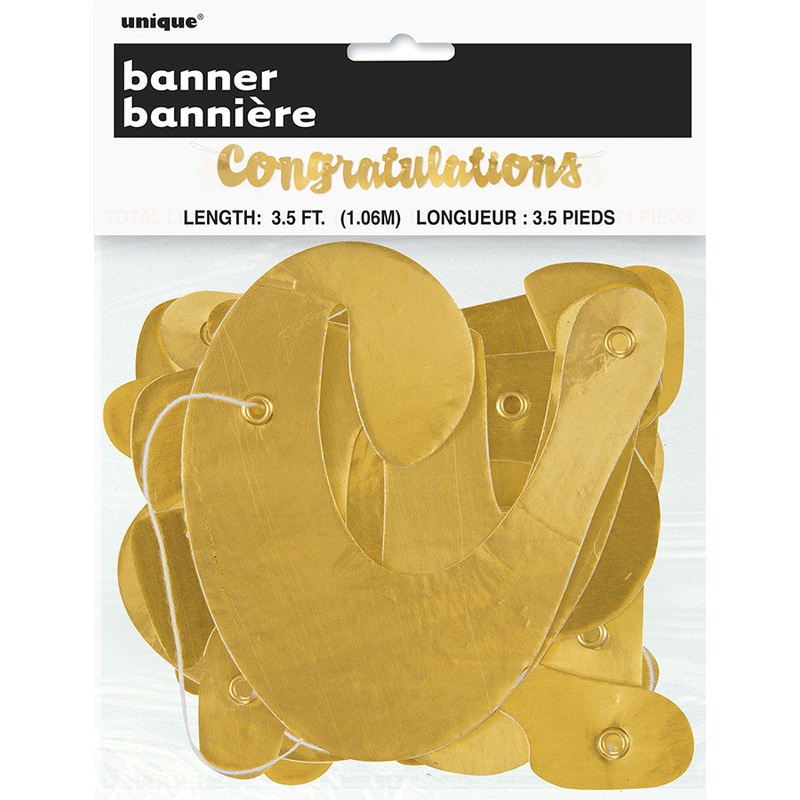 Gold Script Congrats Banner