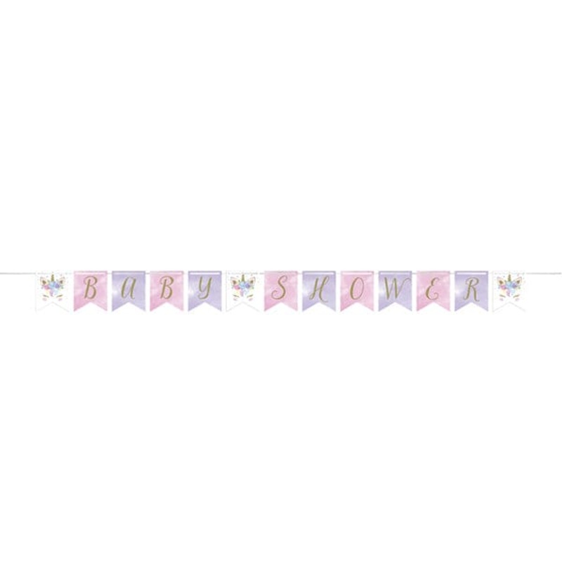 Unicorn Baby Banner with Ribbon