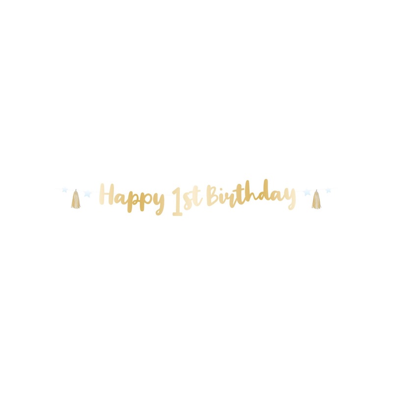 1st Birthday Blue Letter Banner