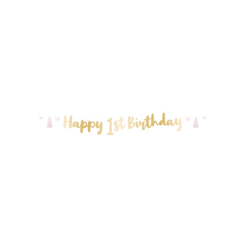 1st Birthday Pink Letter Banner