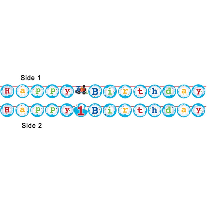 All Aboard Train Ribbon Banner