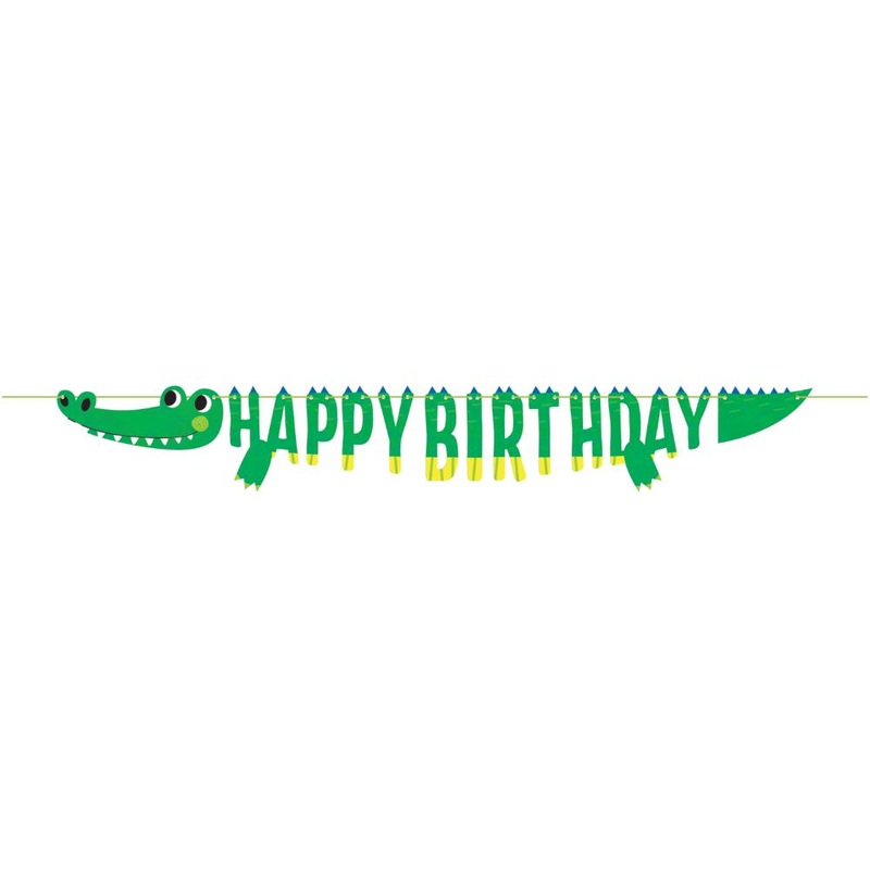 Alligator Party Banner w/Ribbon