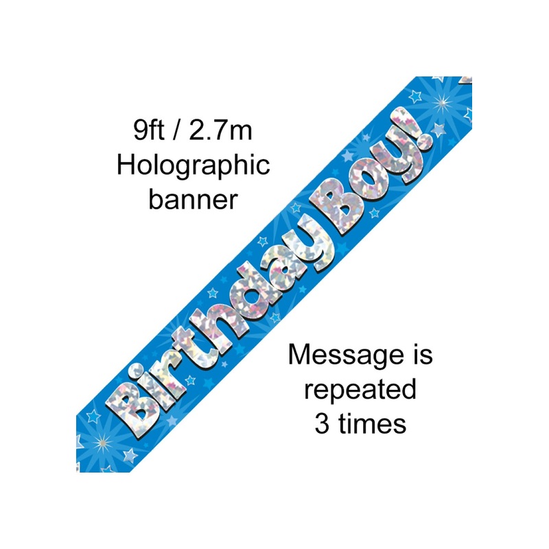 Birthday Boy Blue Foil Banner