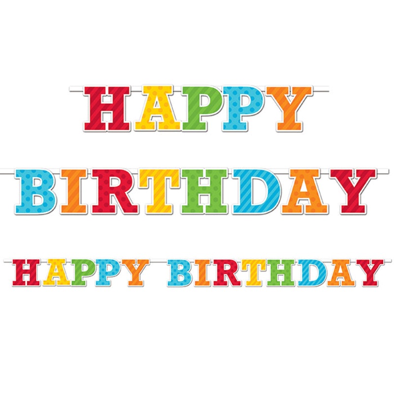 Birthday Dots Ribbon Banner