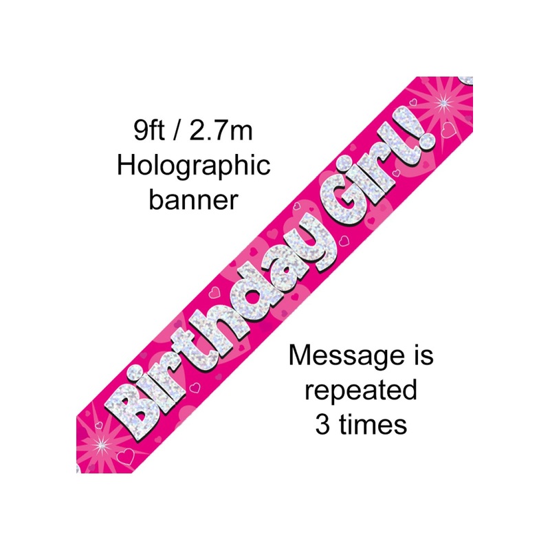Birthday Girl Pink Foil Banner