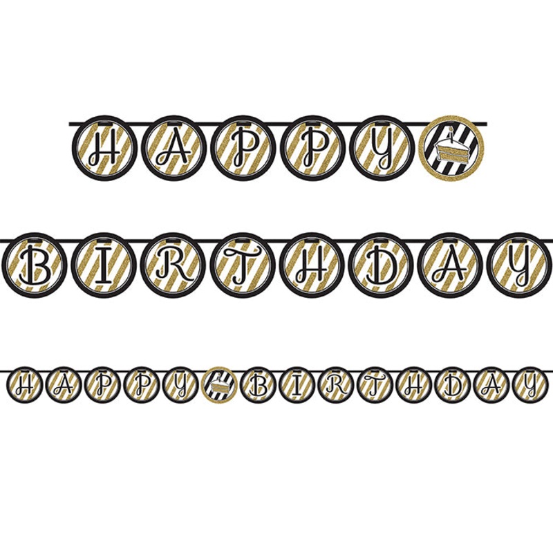 Black & Gold Ribbon Banner