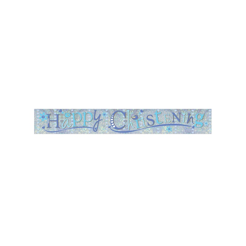 Blue Christening Foil Banner
