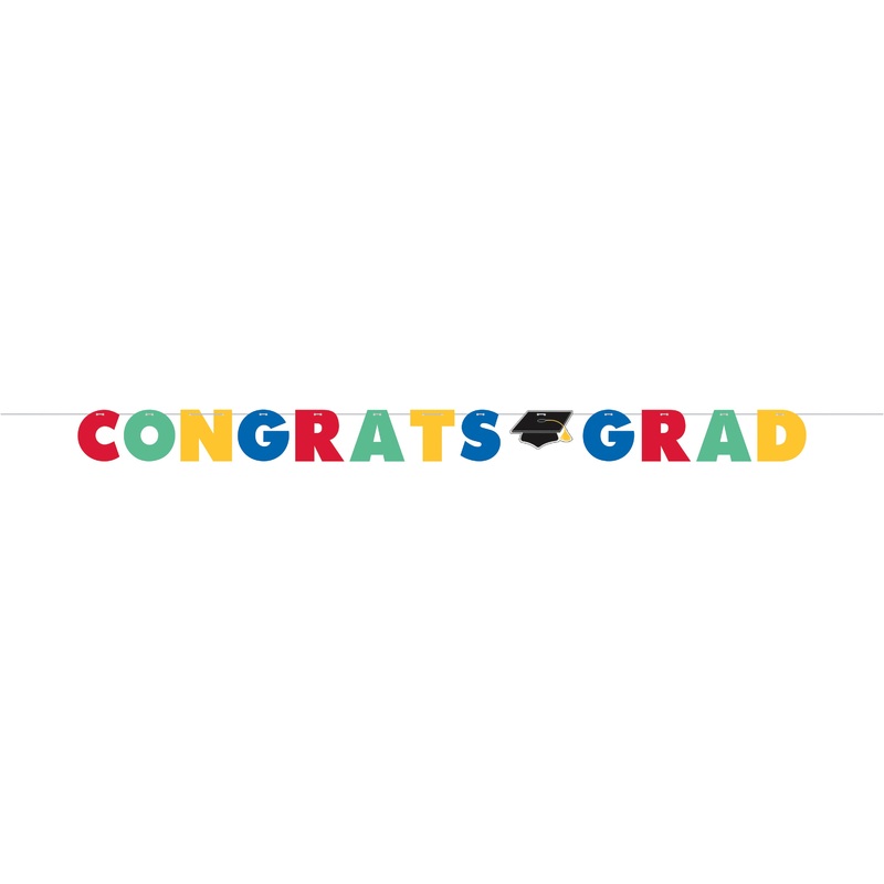 Congrats Grad Multi Color Banner