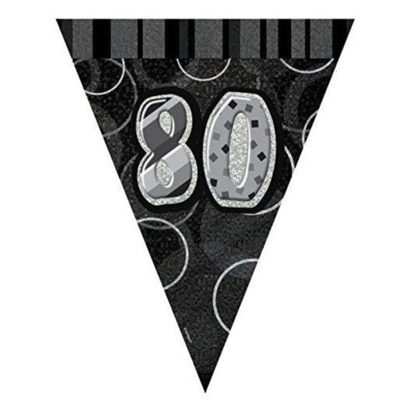 Glitz Black 80 Flag Banner 9Ft