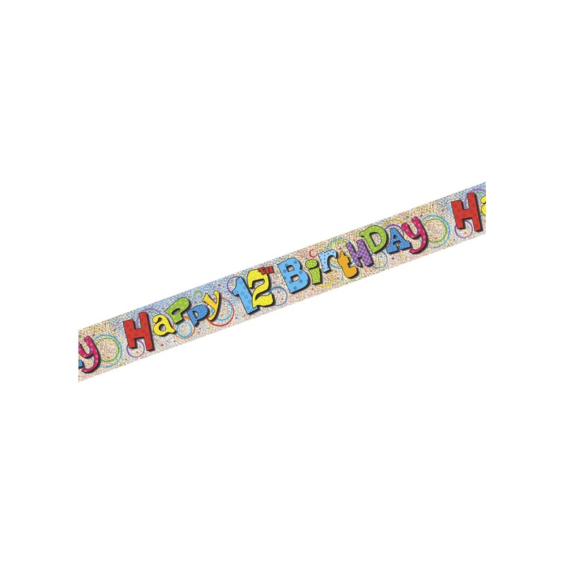 Happy 12th Birthday Foil Banner