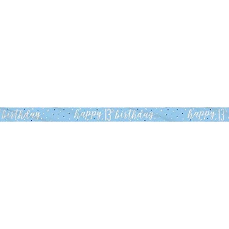 Happy 13th Blue Glitz Banner 9ft