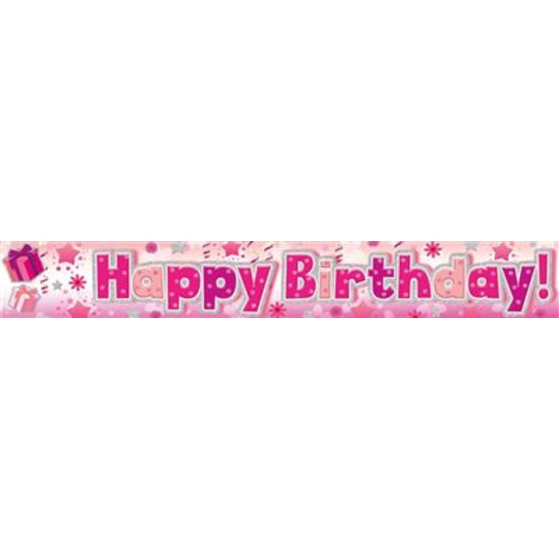 Happy Birthday Banner Pink