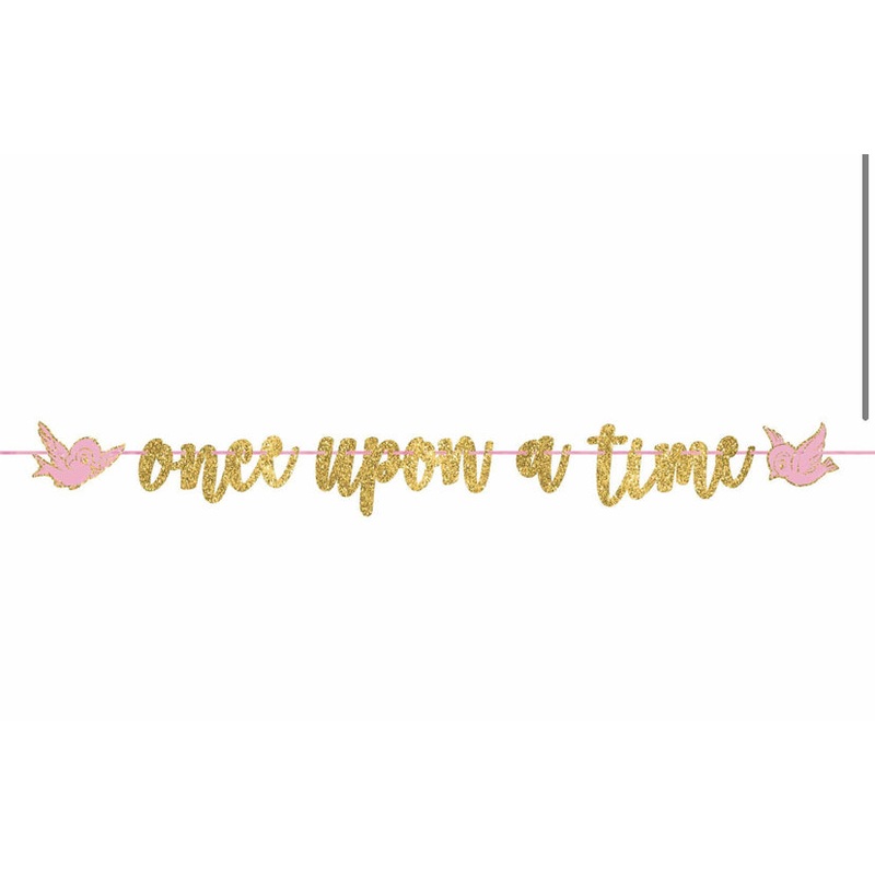 Once upon a time glitter banner