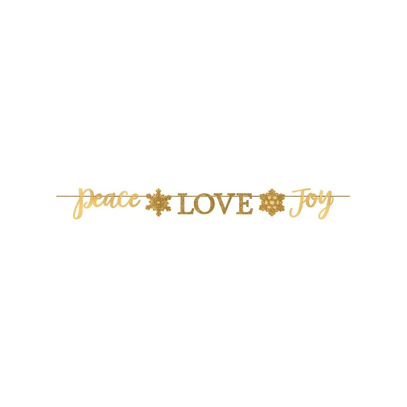Peace Love Joy Glitter Banner