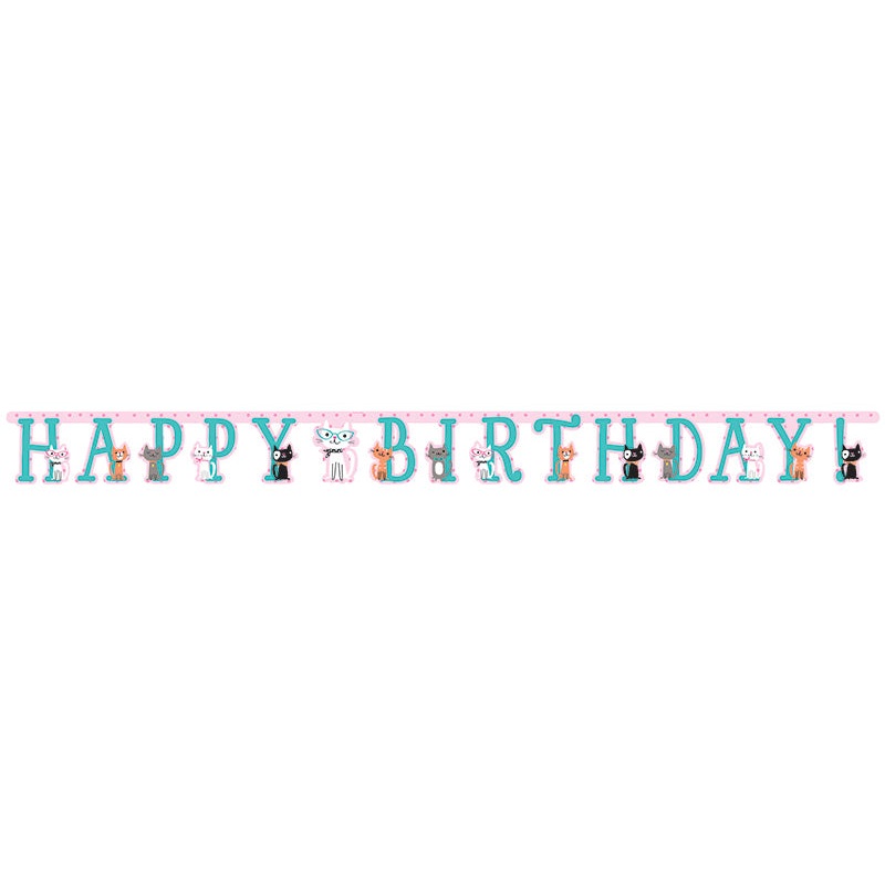 Purrfect Party Birthday Banner