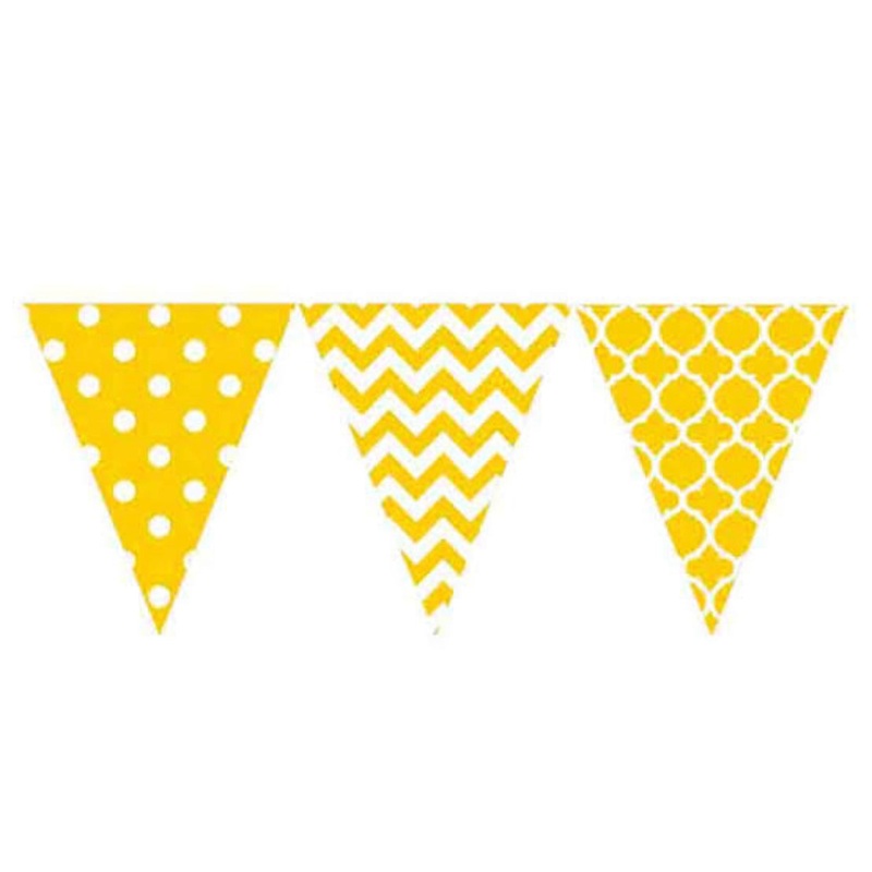 YELLOW & WHITE PENNANT BANNER