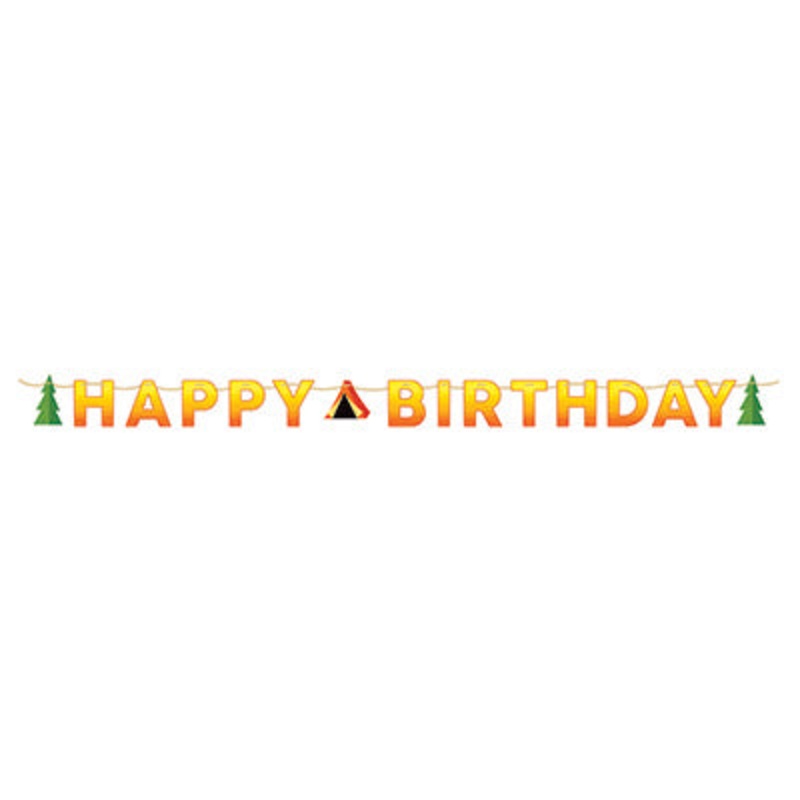 Camp Out Happy Birthday Banner
