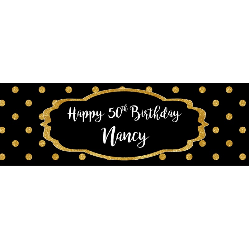Gold Glitter Dots Banner