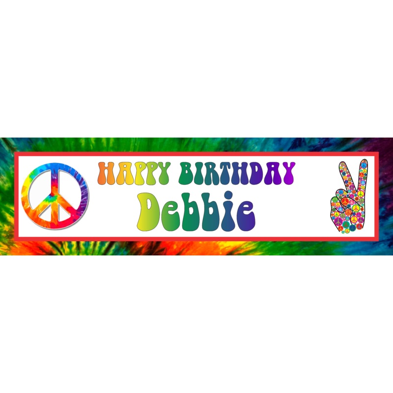 Hippie Birthday Banner