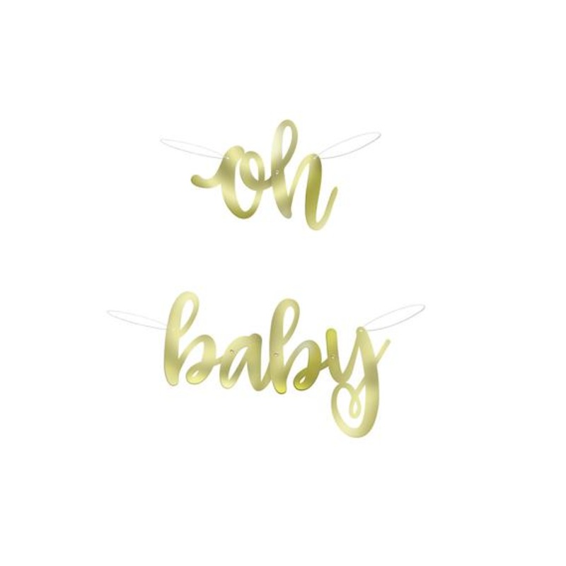 Oh Baby Foil Script Banner