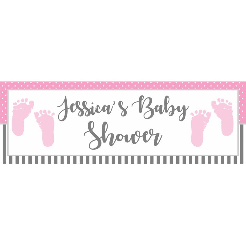 Pink Baby Feet Banner