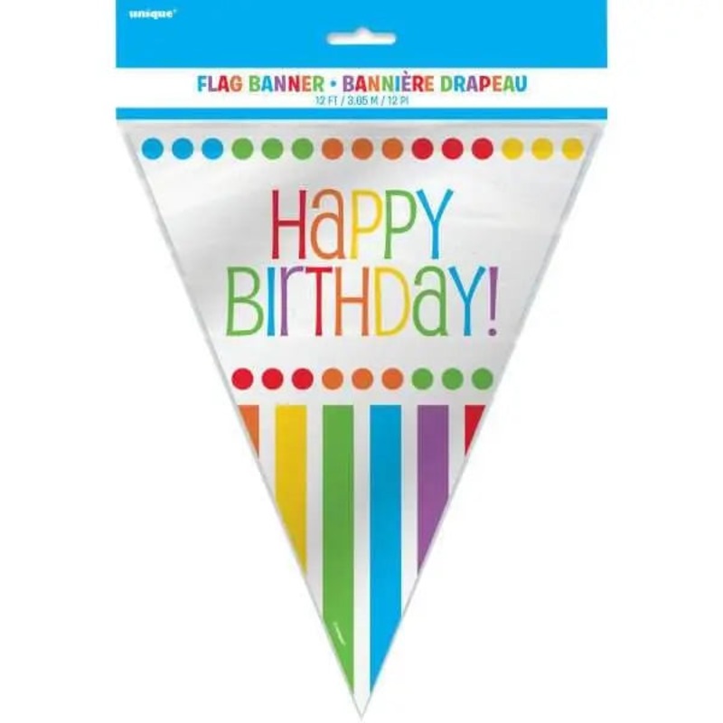 Rainbow Birthday Flag Banner