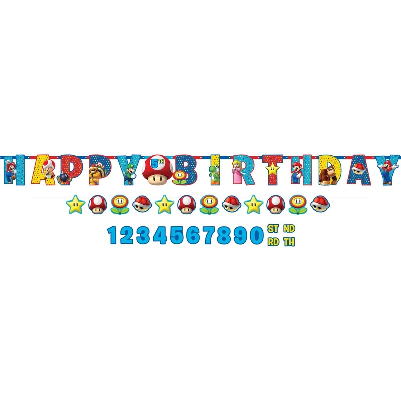 Super Mario Birthday Banner Kit