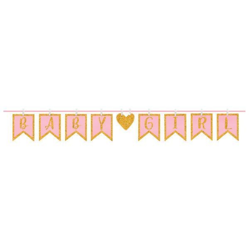 Baby shower girl pennant banner