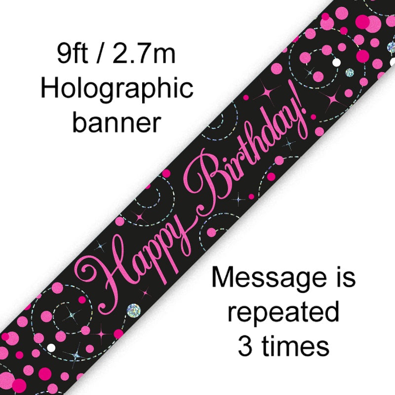 BANNER 2.7M SPARKFIZZ PINK BDAY