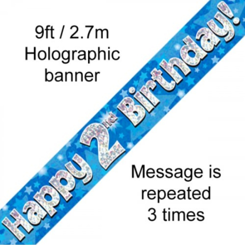 BANNER BLUE HAPPY 2ND BDAY