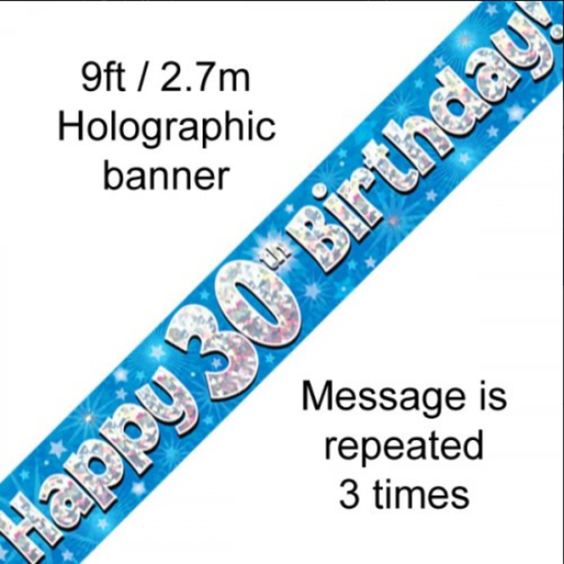 BANNER BLUE HAPPY 30TH BDAY