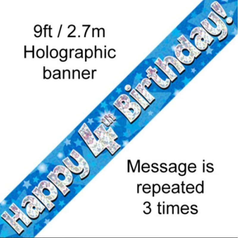 BANNER BLUE HAPPY 4TH BDAY