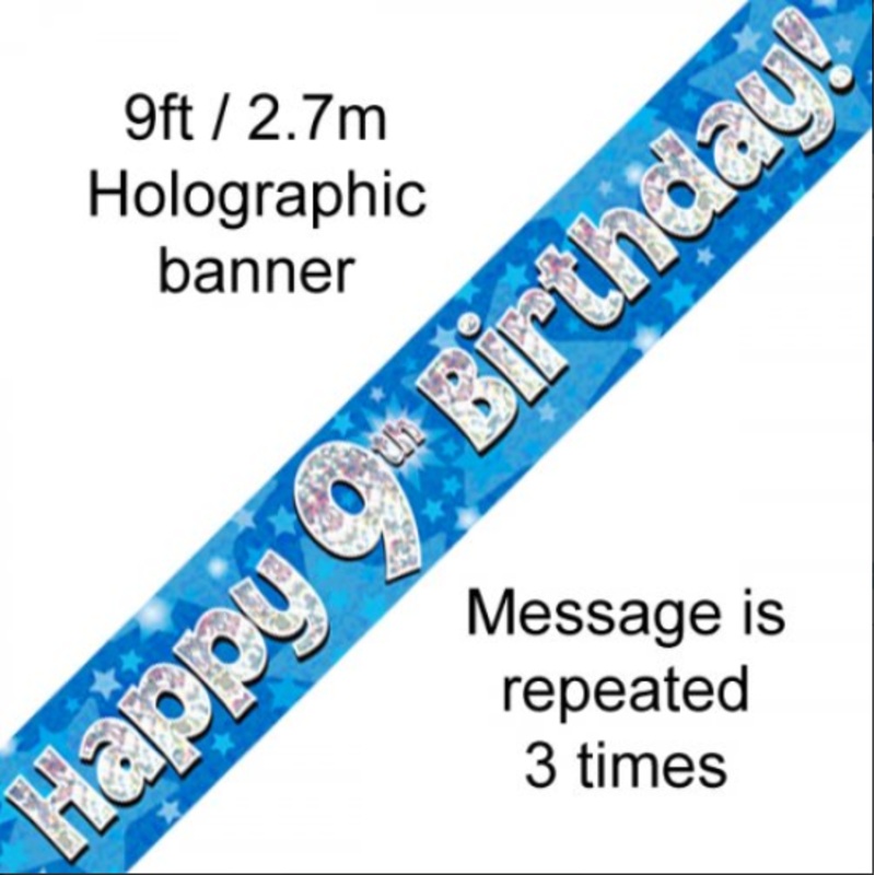 BANNER BLUE  HAPPY 9TH BDAY