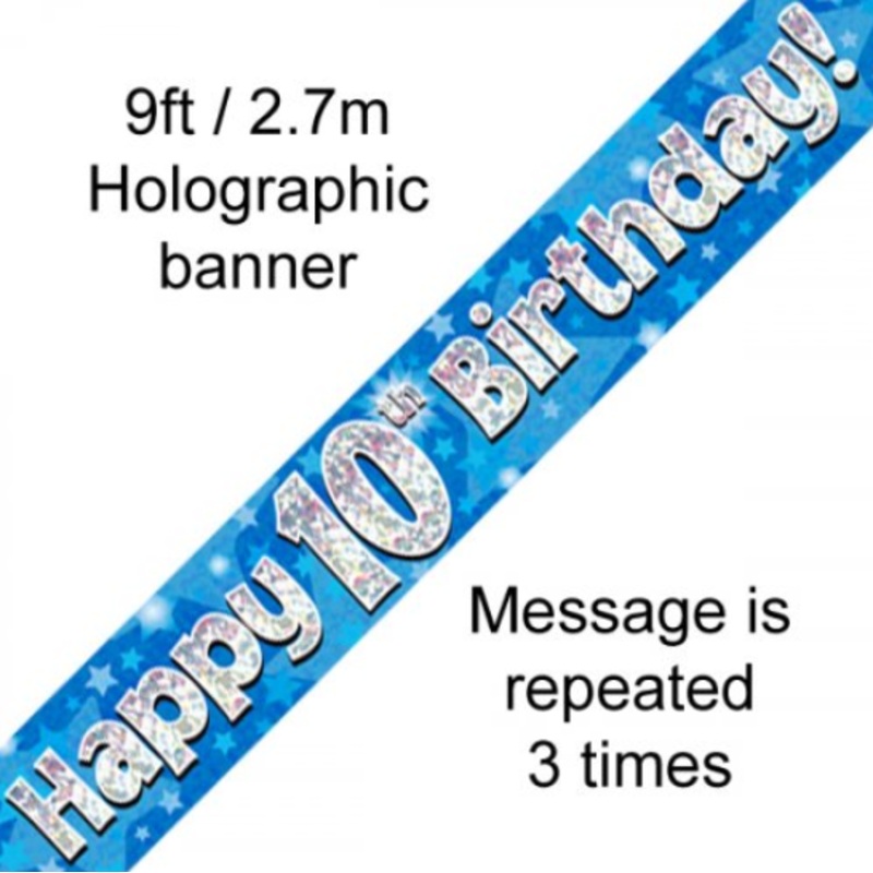 BANNER BLUE HAPPYY 10TH BDAY