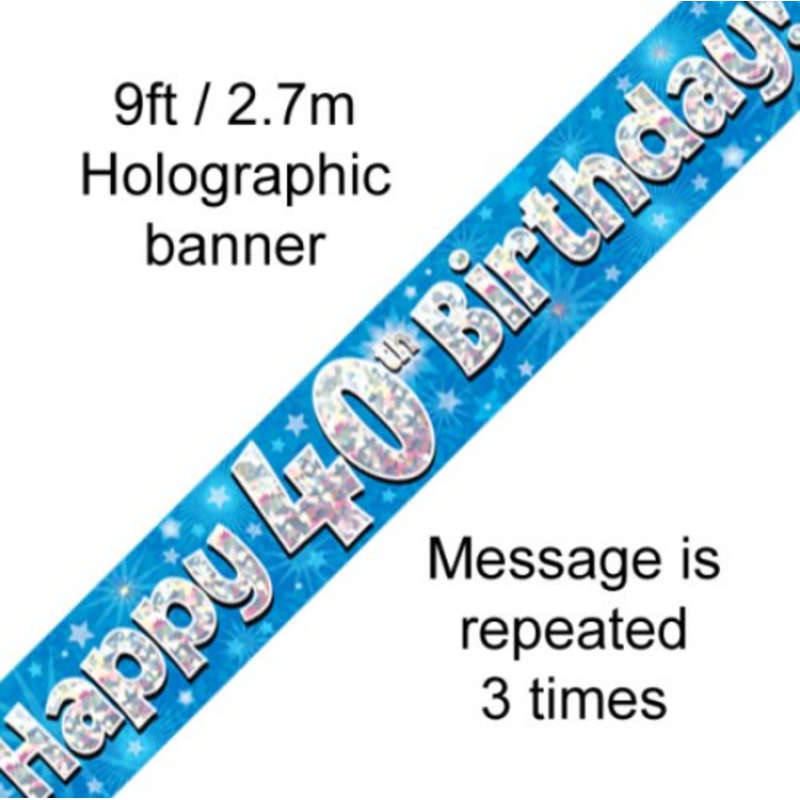 BANNER BLUE HPY 40TH BDAY
