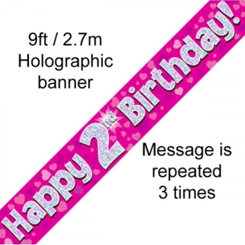 BANNER PINK HAPPY 2ND BDAY