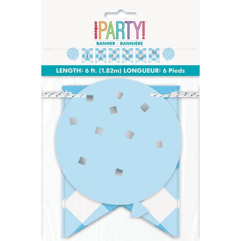 Blue Gingham Pennant Banner