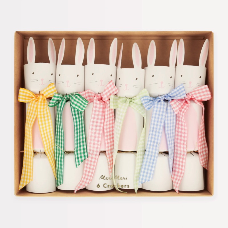 Gingham Bow Bunny Crackers