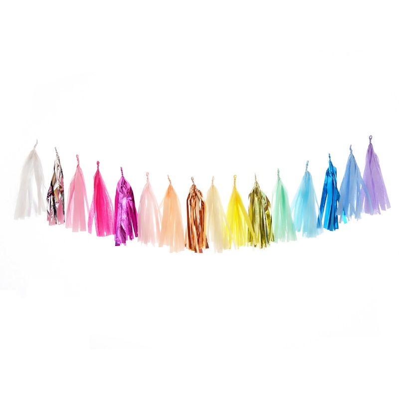 Metallic Rainbow Tassel Garland