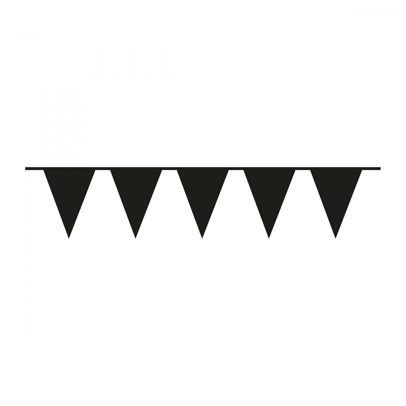 Black Pennant Banner Plastic 10m