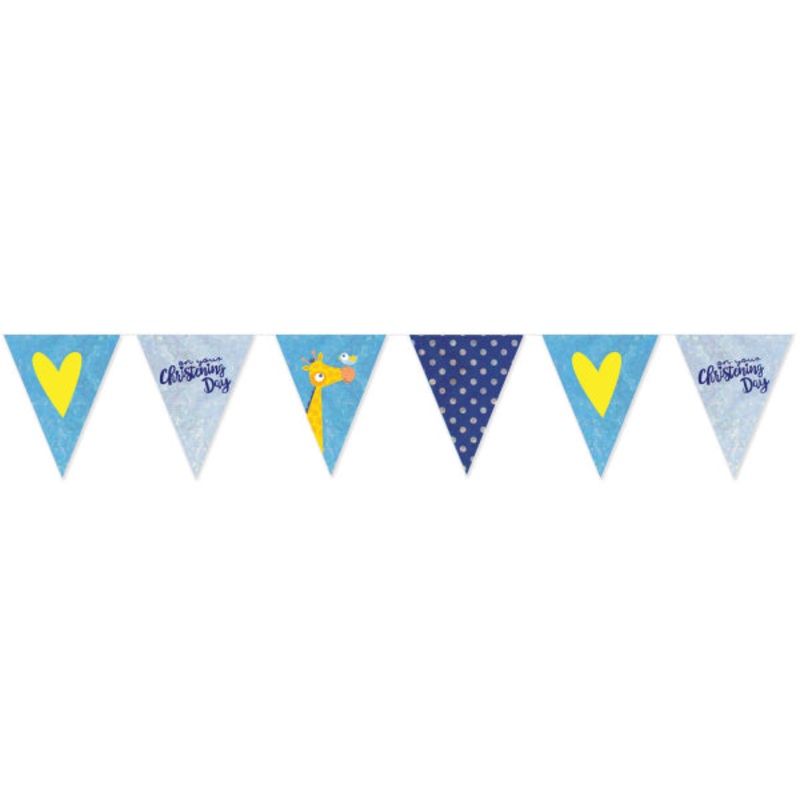 Christening Blue Pennant Banner
