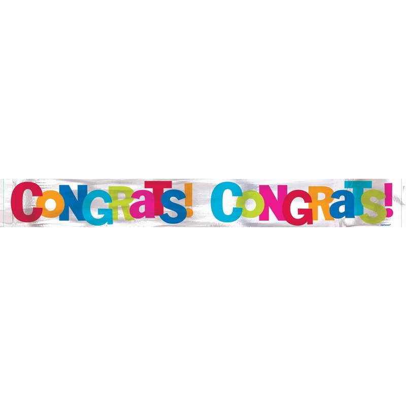 Congrats Metallic Banner 5yds